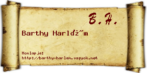 Barthy Harlám névjegykártya